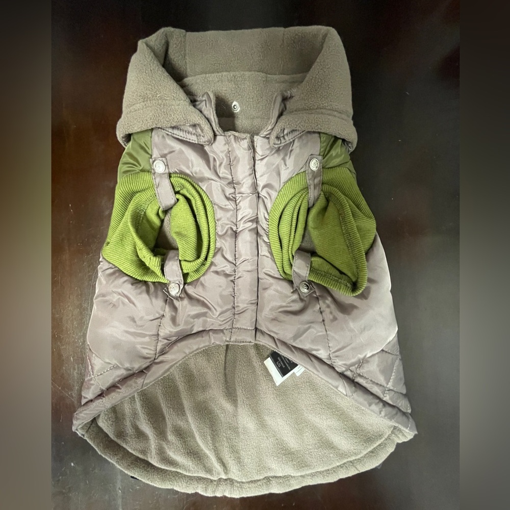 Silver Paw Puffer Coat L